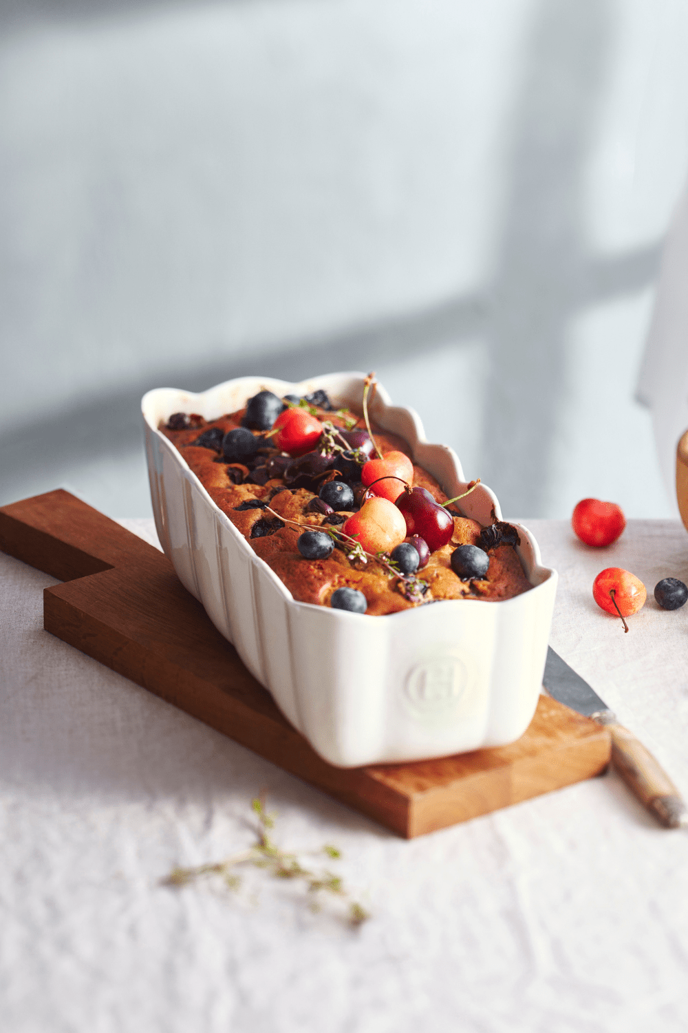 Cherry Cake with Blueberries