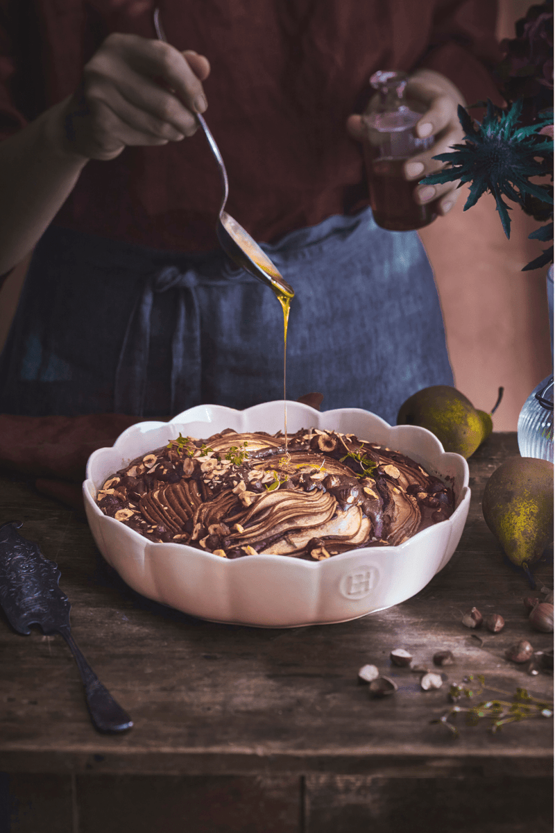 Chocolate Hazelnut Cake with Pears *Vegan