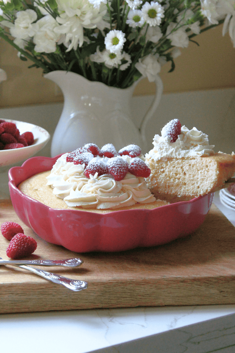 French Butter Cake with Rose Chantilly Cream