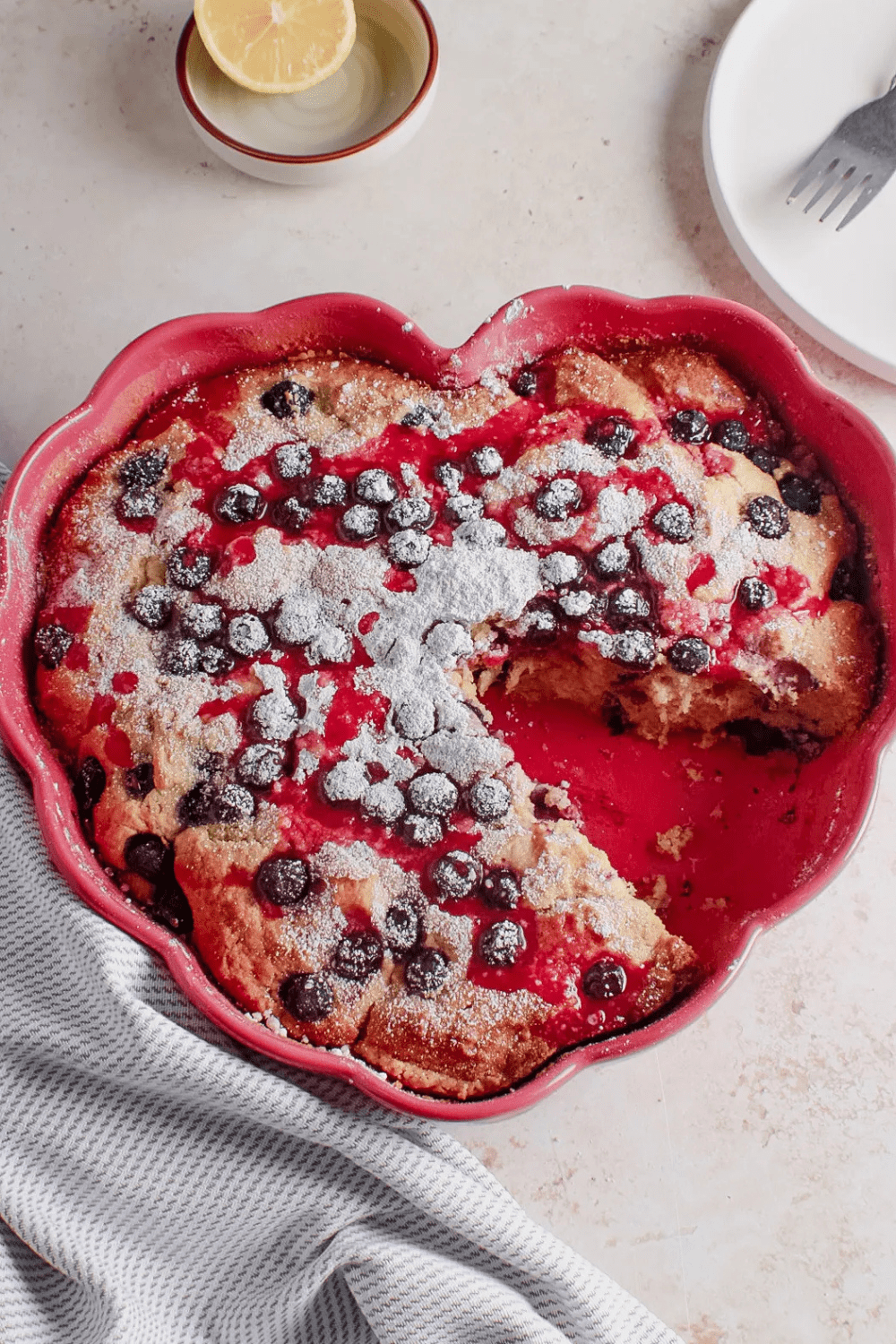 Blueberry Cake with Lemon Rose Glaze