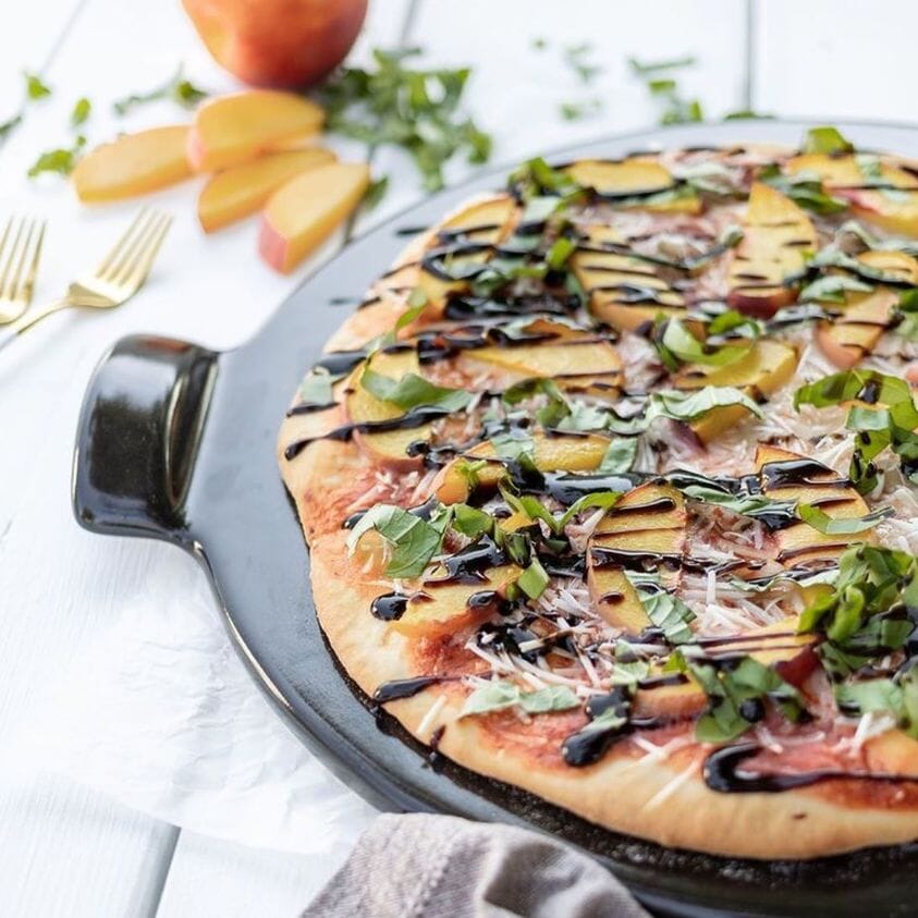 Peach Basil Pizza