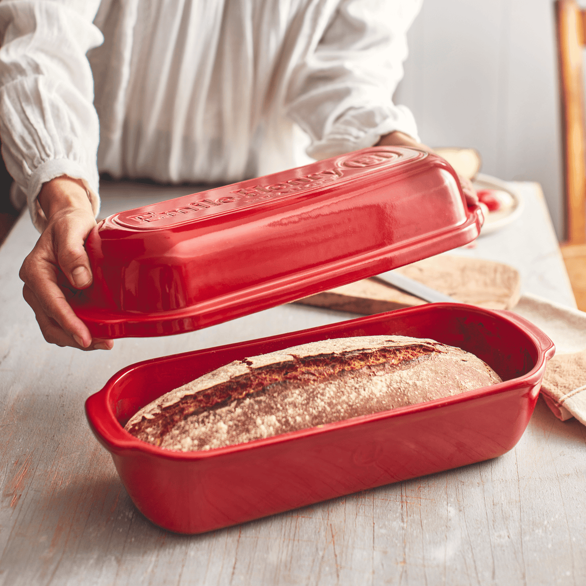 Emile Henry Pullman Long Loaf Ceramic Bread Baker Handcrafted in France since 1850 Emile Henry USA