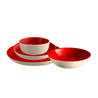 Everyday Tableware (Set of 16) Tableware Emile Henry USA = Rouge/Cream 