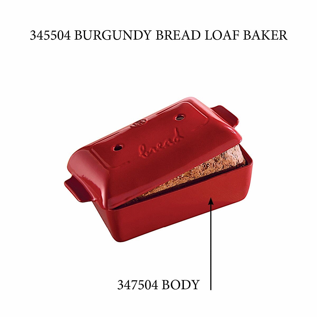 Bread Loaf Baker - Replacement Body Replacement Parts Emile Henry = Burgundy 