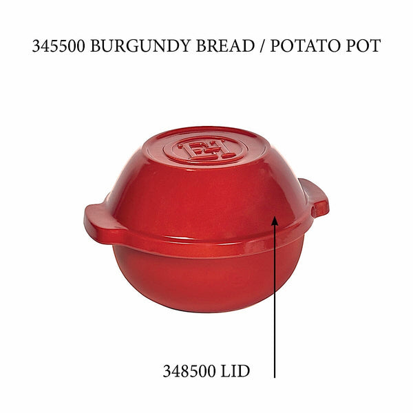 Bread / Potato Pot - Replacement Lid Replacement Parts Emile Henry Burgundy 