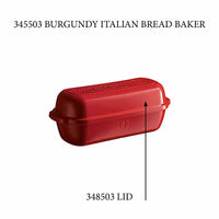 Italian Bread Loaf Baker - Replacement Lid Replacement Parts Emile Henry Burgundy 