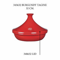 Tagine - Replacement Lid Replacement Parts Emile Henry 3.7 Qt = Burgundy 