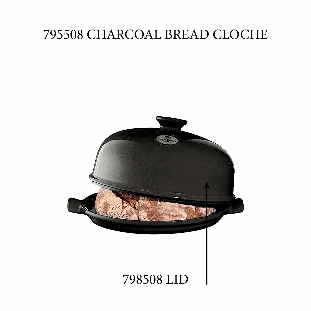 Bread Cloche - Replacement Lid Replacement Parts Emile Henry = Charcoal 