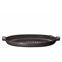 Oval Grill Pan (EH Online Exclusive) On The Barbeque Emile Henry Black 